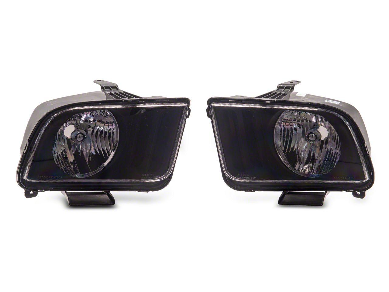 Raxiom Axial Series Oem Style Replacement Headlights; Chrome Housing; Clear Lens (2005-2009 Mustang GT, Mustang Base, Mustang Bullitt, Mustang Shelby GT) - 413414