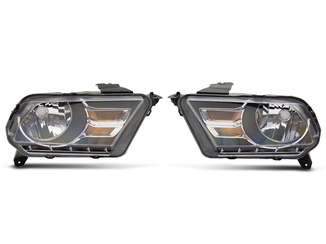 Raxiom Axial Series Oem Style Replacement Headlights; Chrome Housing; Clear Lens (2010-2012 Mustang) - 413416