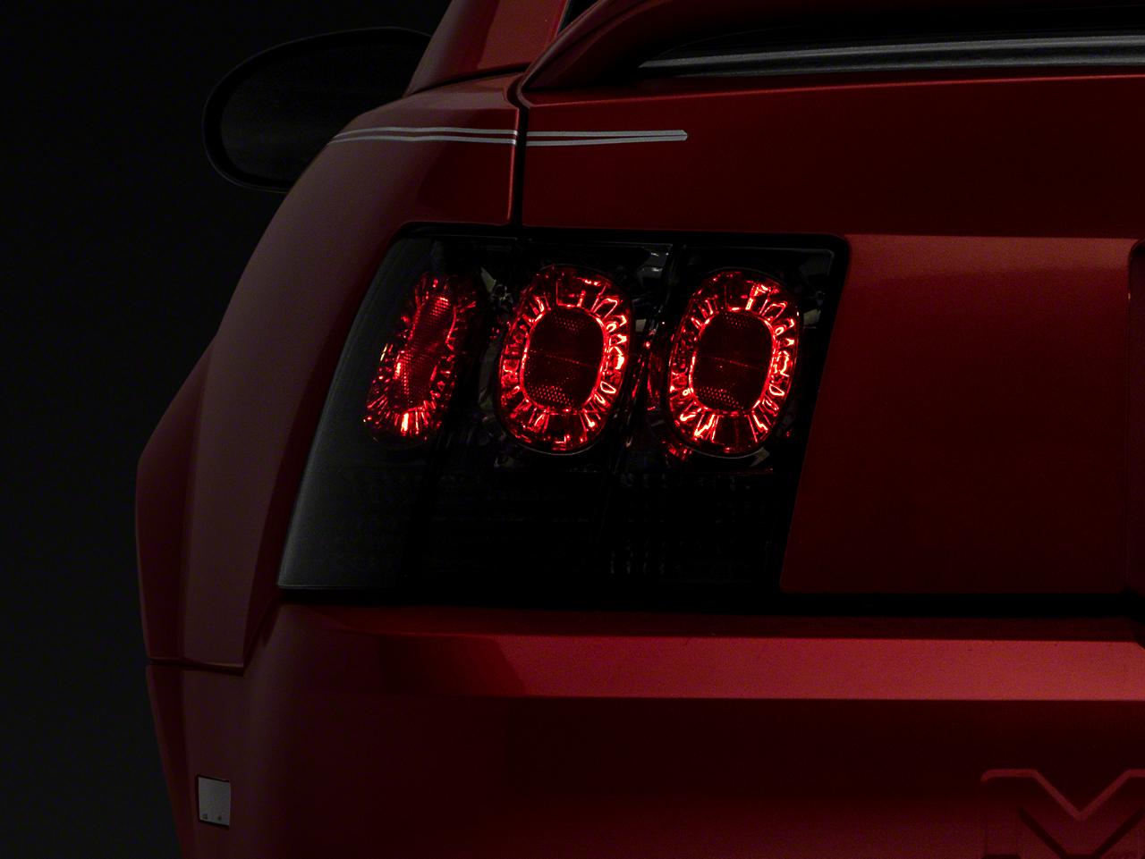 Raxiom Axial Series Altezza Style Tail Lights; Black Housing; Smoked Lens (1999-2004 Mustang, Mustang GT, Mustang Base, Mustang GT Bullitt) - 413422