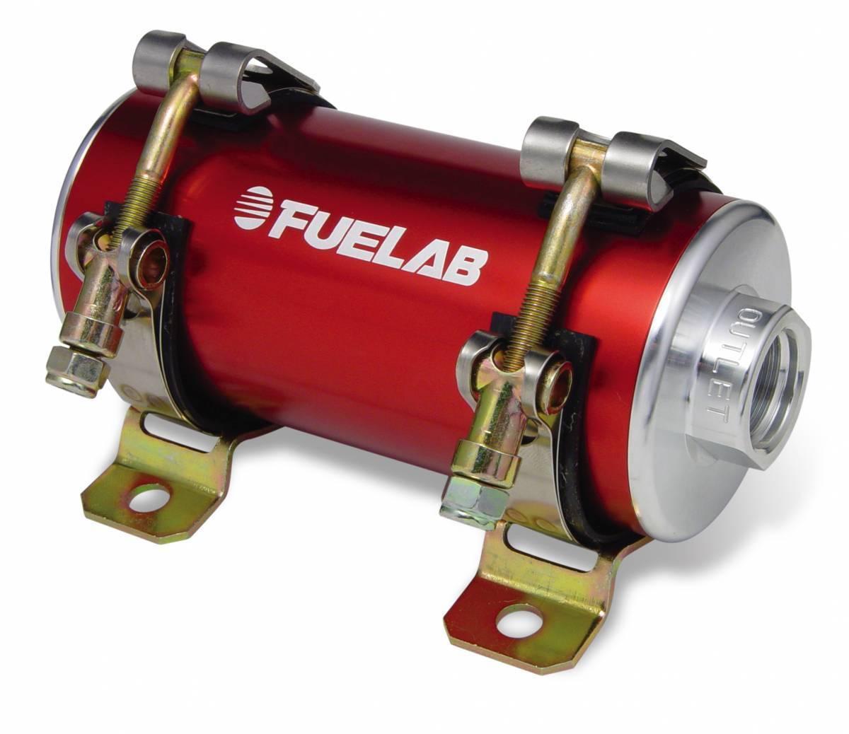 Fuelab High Pressure EFI Electronic Fuel Injection In Line Fuel Pump Rated up to 1000HP Street/Strip Speed Adjustable DC Brushless Driven Fuel Pump Red - 41401-2