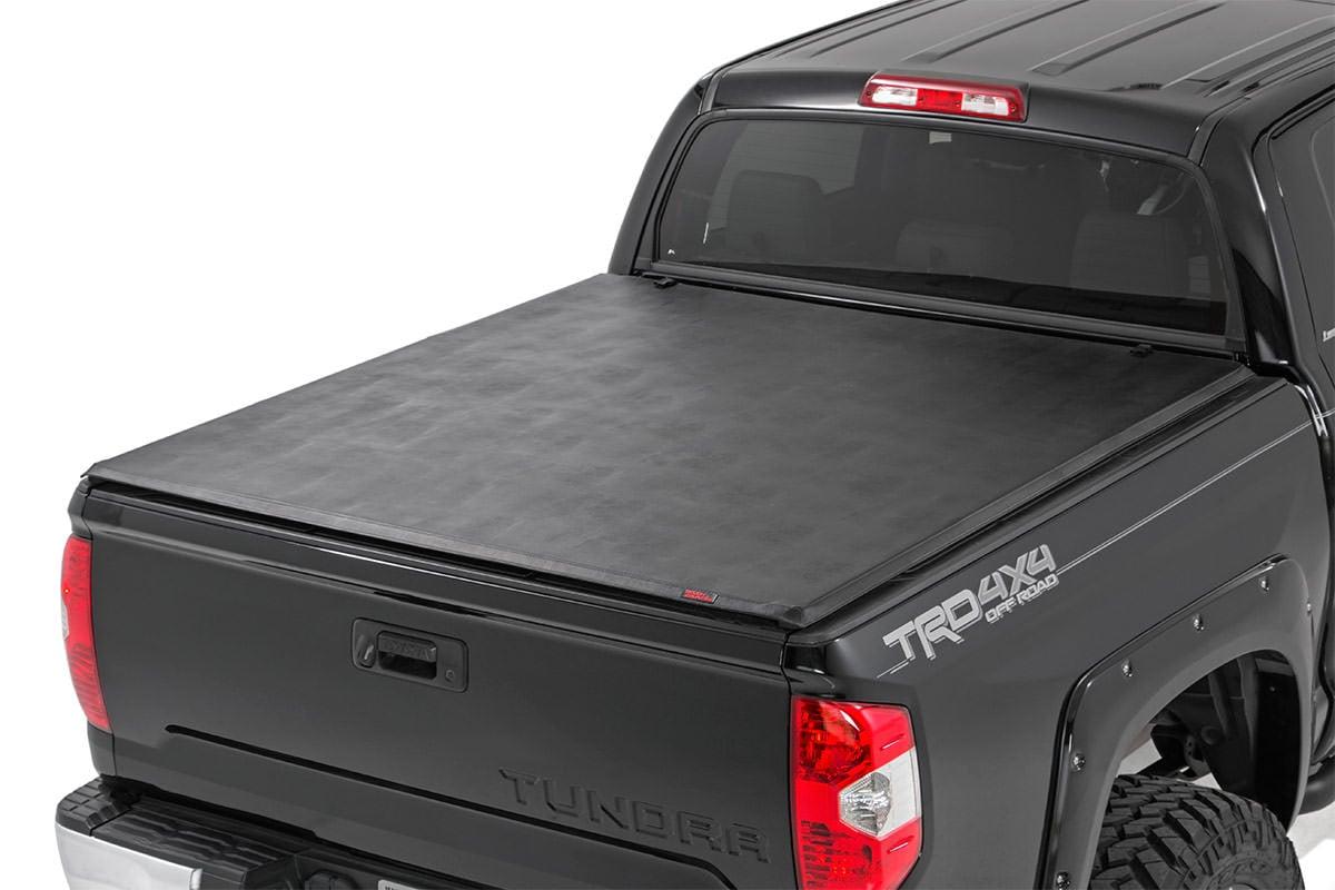 Rough Country Soft Tri-Fold Bed Cover With & W/O OE Rails 6 Foot 7 Inch Bed Toyota Tundra (07-21) (2007-2013 Tundra) - 41419650A