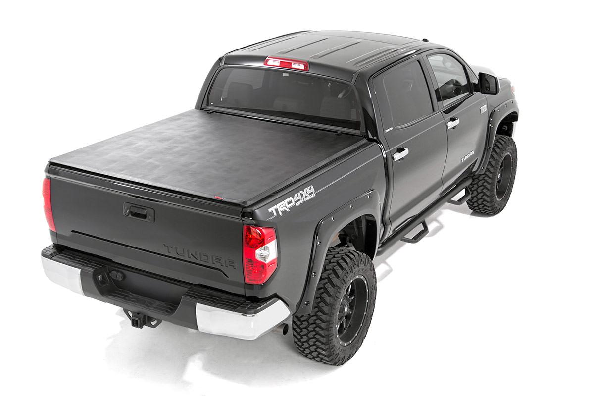 Rough Country Soft Tri-Fold Bed Cover With & W/O OE Rails 6 Foot 7 Inch Bed Toyota Tundra (07-21) (2007-2013 Tundra) - 41419650A