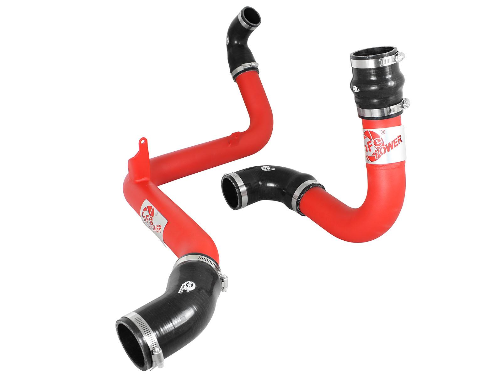 AFE BladeRunner 2-1/2 IN Aluminum Hot and Cold Charge Pipe Kit Red (2013-2018 Focus) - 46-20184-R