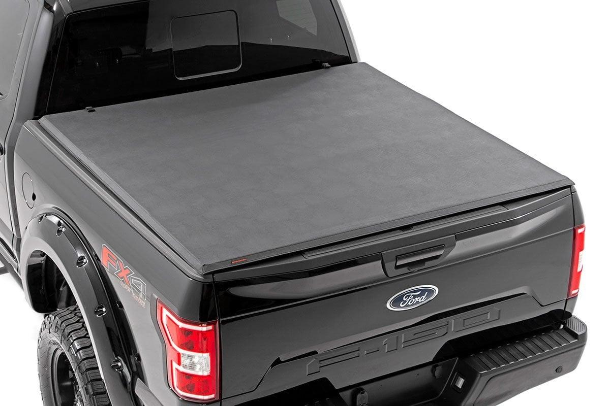 Rough Country Soft Tri-Fold Bed Cover 5 Foot 7 Inch Bed Ford F-150 2WD/4WD (2004-2014) (2007-2012 F-150) - 41509550A