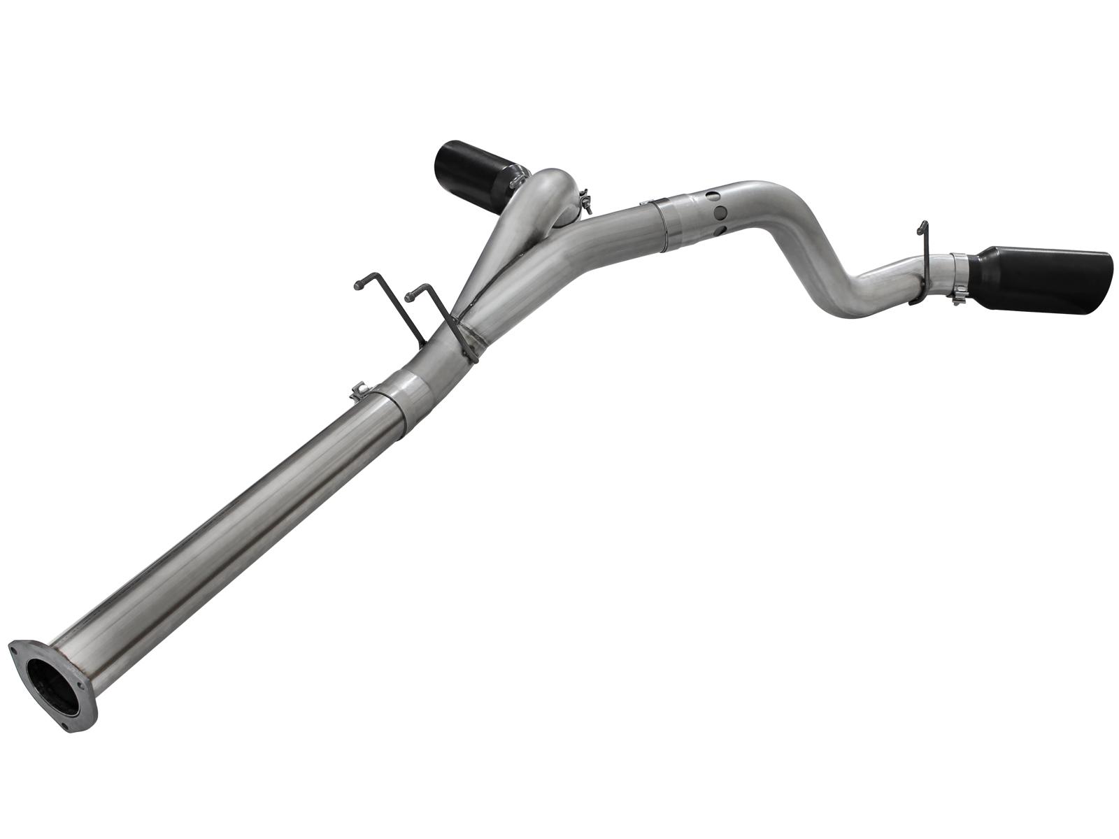 AFE Large Bore-HD 4 IN 409 Stainless Steel DPF-Back Exhaust System w/Black Tip - 49-43065-B
