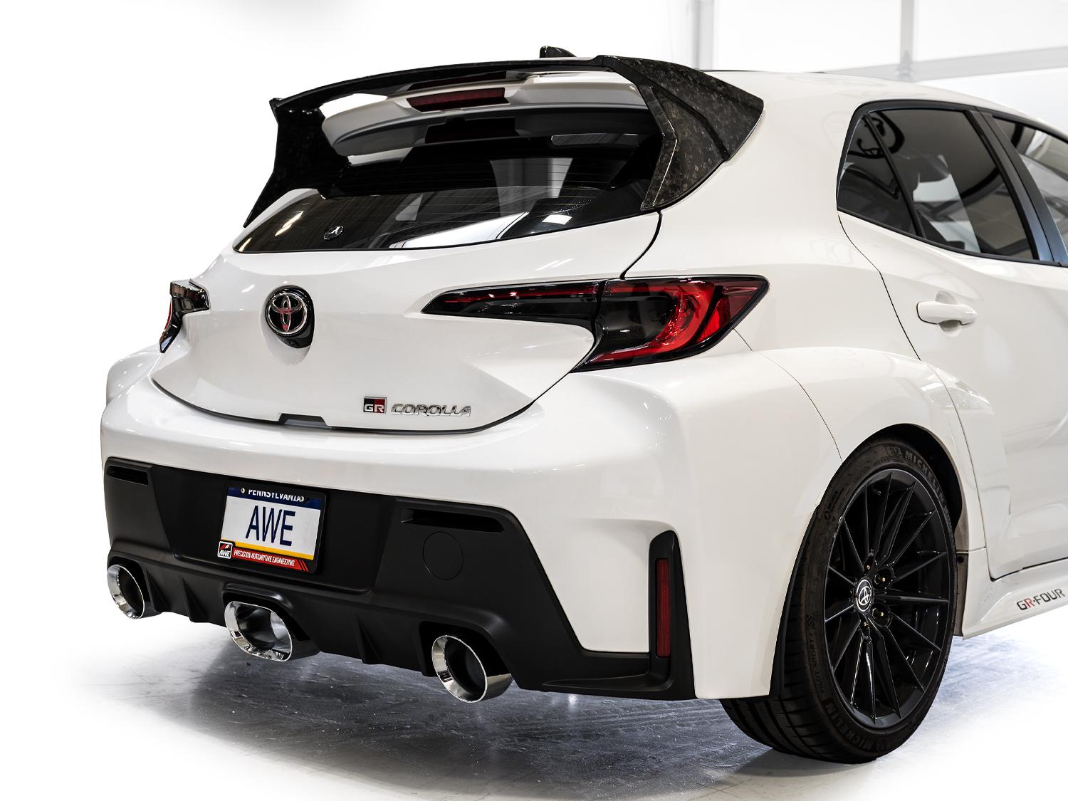 AWE Touring Edition Exhaust - Chrome Silver Tips (2022+ GR Corolla) - 3015-33254