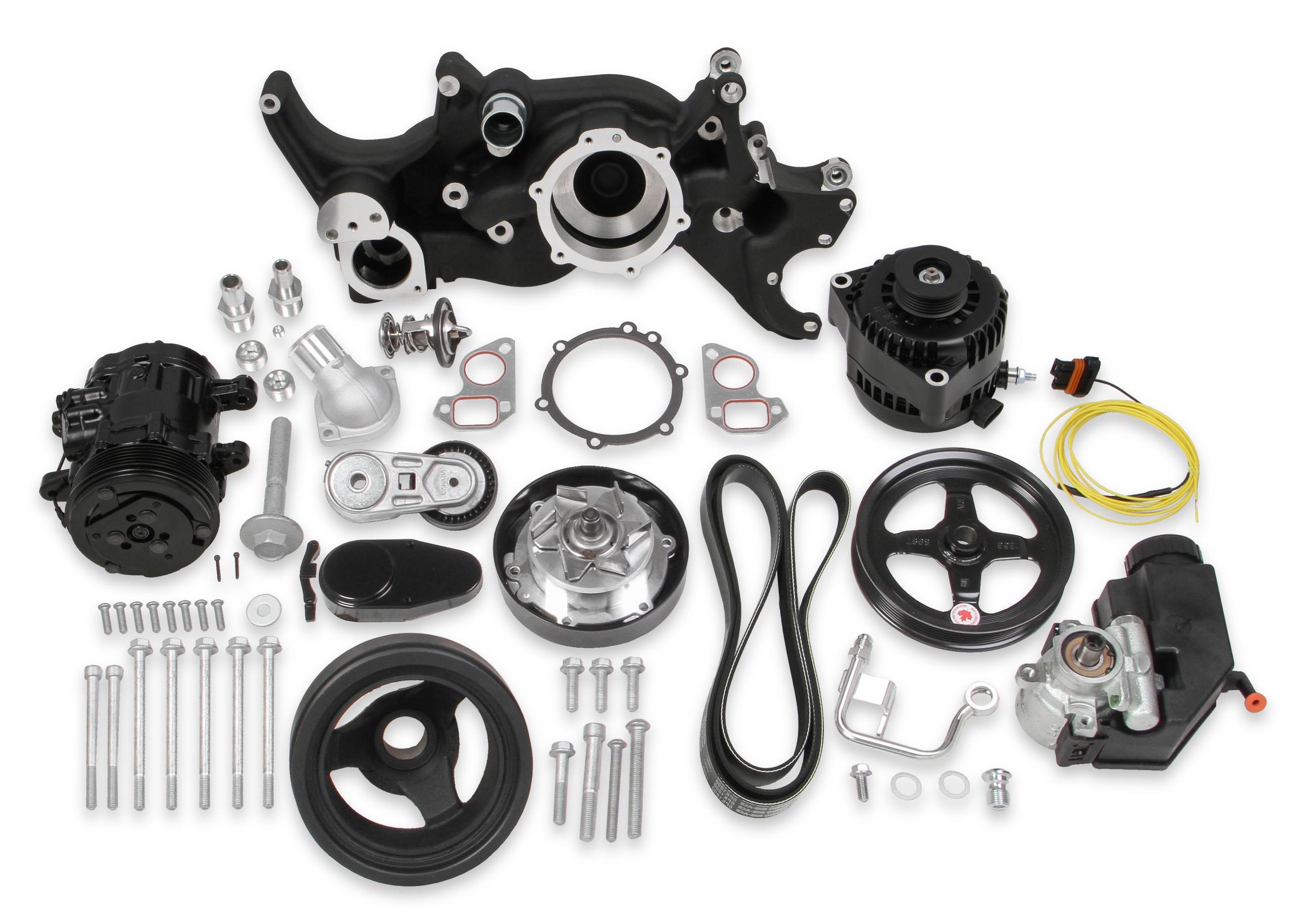 Holley 20-185BK Comp Mid-Mt Acc System, Ls-Black