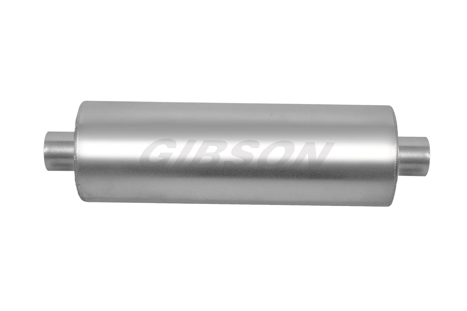 Gibson Exhaust Sft Superflow Center/Center Round Muffler; Stainless - 420887