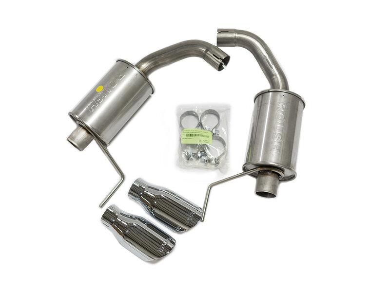 Roush 304SS Axle Back Kit (Round Tips) (2015-2017 Mustang V6 / 2015-2026 Mustang 2.3L EcoBoost) - 421837