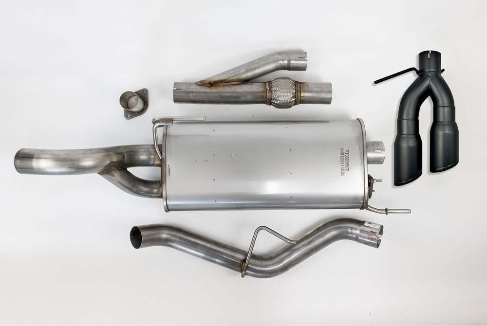 Roush Side Exit Cat Back Active Ready Exhaust - Black Tip (2021-2026 F-150) - 422264-BLK