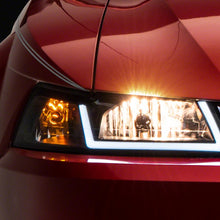 Raxiom Axial Series Headlights With Led Bar; Black Housing; Clear Lens (1999-2004 Mustang) - 422712