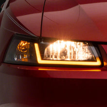 Raxiom Axial Series Headlights With Sequential Led Bar; Black Housing; Clear Lens (1999-2004 Mustang) - 422713