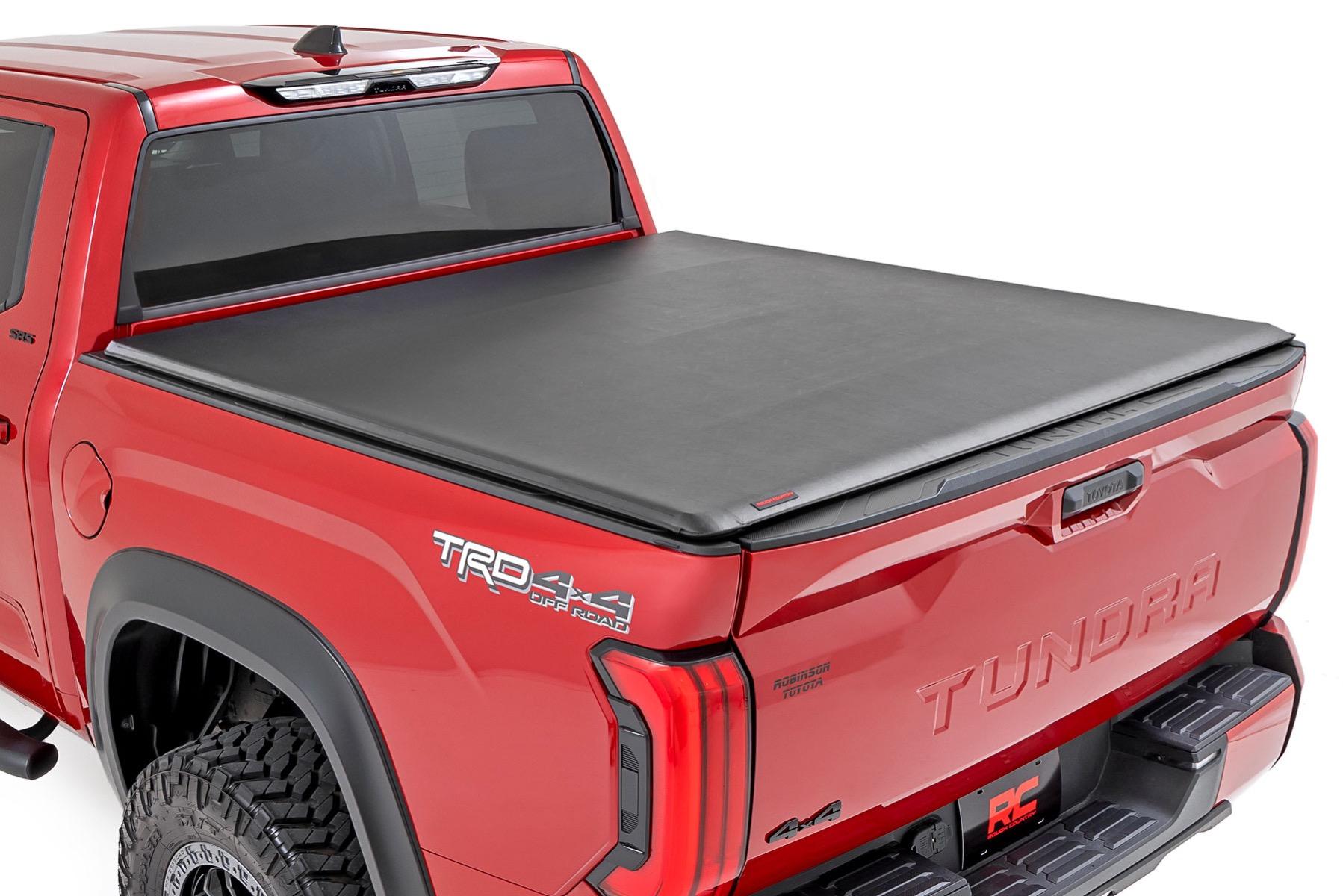 Rough Country Soft Roll Up Bed Cover 5 Foot 7 Inch Bed Toyota Tundra 2WD/4WD (2022-2026) (2022-2026 Tundra) - 42619550