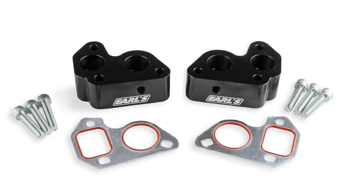 Earls LS0022ERL Gm Ls Water Pump Plates W/ -12 Orb Ports