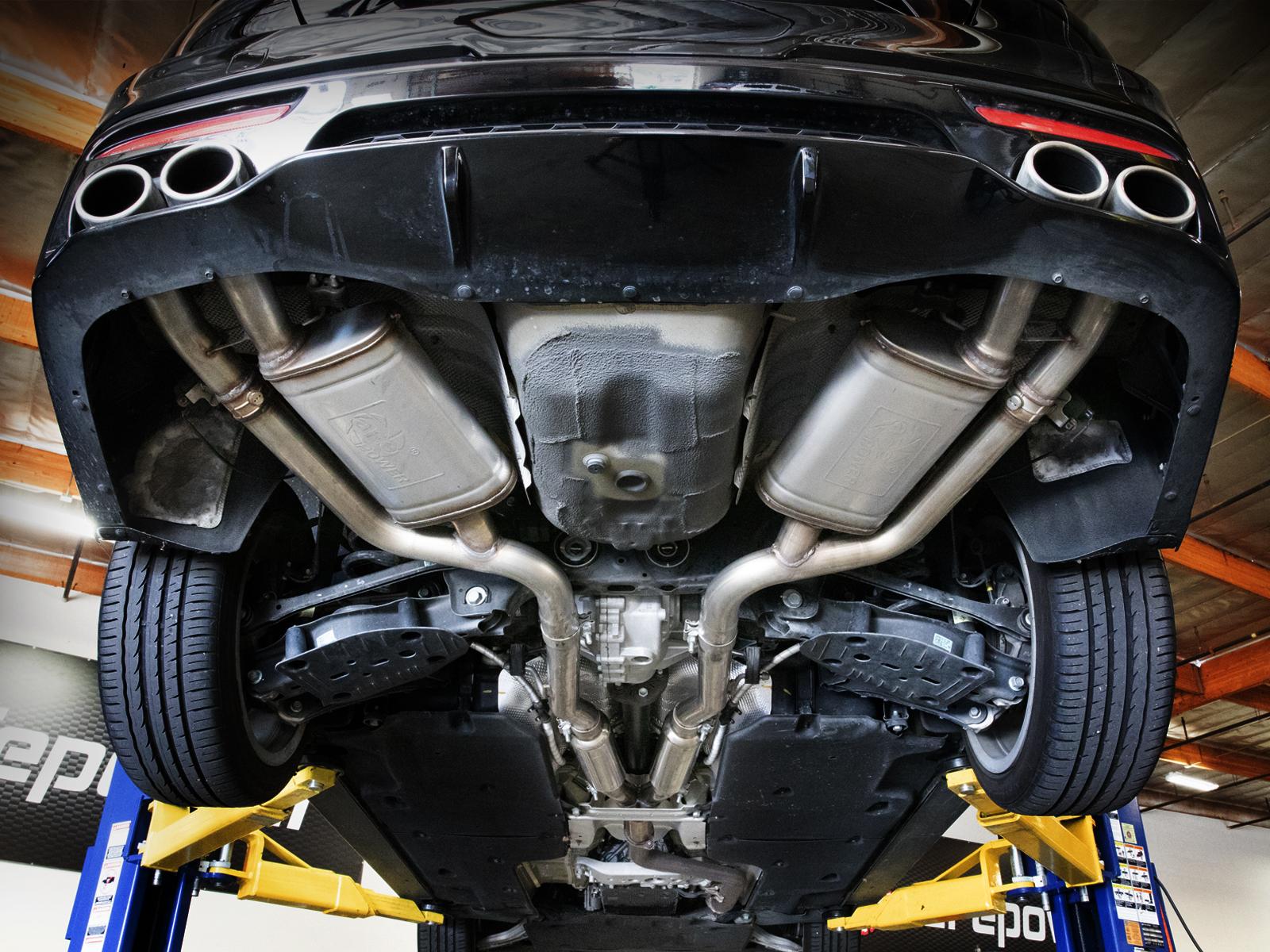 AFE Gemini XV 3 IN to 2-1/2 304 Stainless Steel Cat-Back Exhaust System w/ Cut-Out - 49-37034