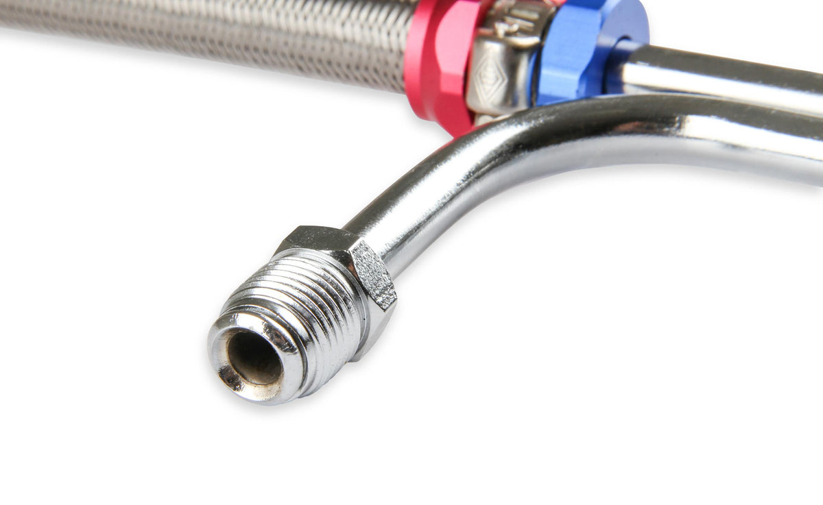 Mr. Gasket Adjustable Fuel Line with Red and Blue Hose Ends.  - 1556G