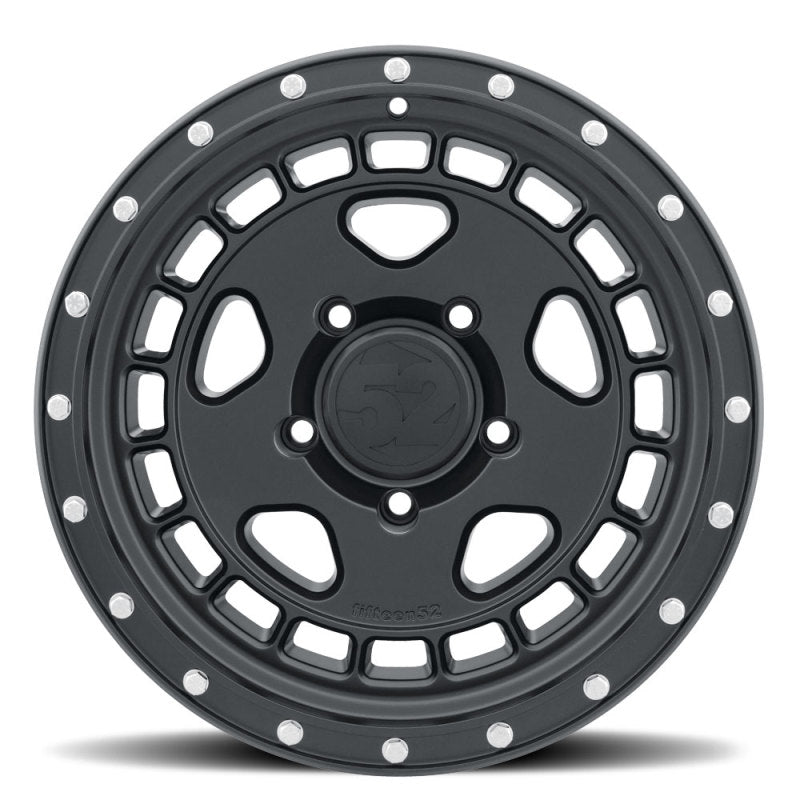 fifteen52 17x8.5 (5x127TURBOMAC HD Wheel, 4.75 BS in ASPHALT BLACK (SATIN BLACK/STEEL HARDWARE) - THDAB-178557-00