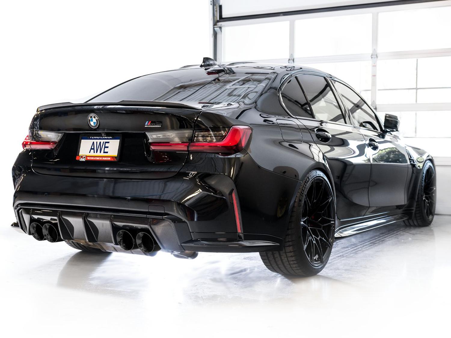 AWE SwitchPath  Catback Exhaust - Diamond Black Tips  (2021+ BMW G8X M3 / M4) - 3025-42480