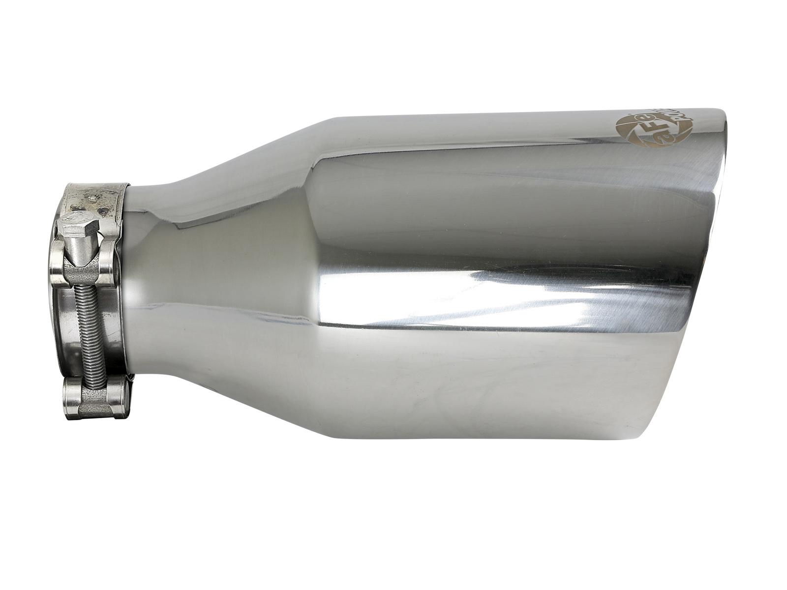 AFE MACH Force-Xp 304 Stainless Steel Clamp-on Exhaust Tip Polished (2-1/2 IN Inlet x 4-1/2 IN Outlet x 9 IN L) - 49T25454-P091
