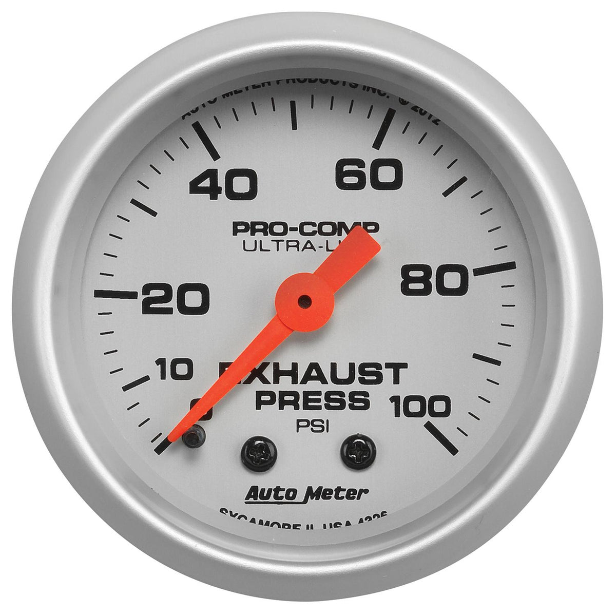 Auto Meter 2-1/16" EXHAUST PRESSURE, 0-100 PSI, ULTRA-LITE - 4326
