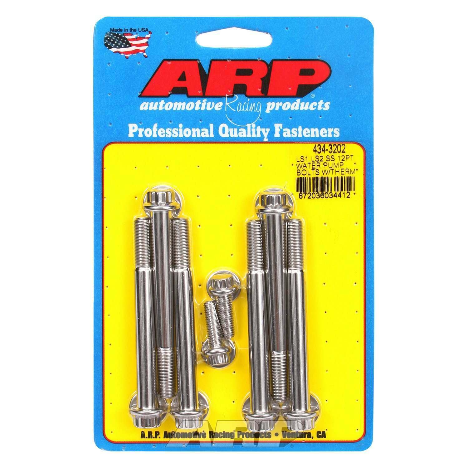 ARP LS1 LS2 SS 12pt water pump bolts w/thermostat housing bolts kit - 434-3202
