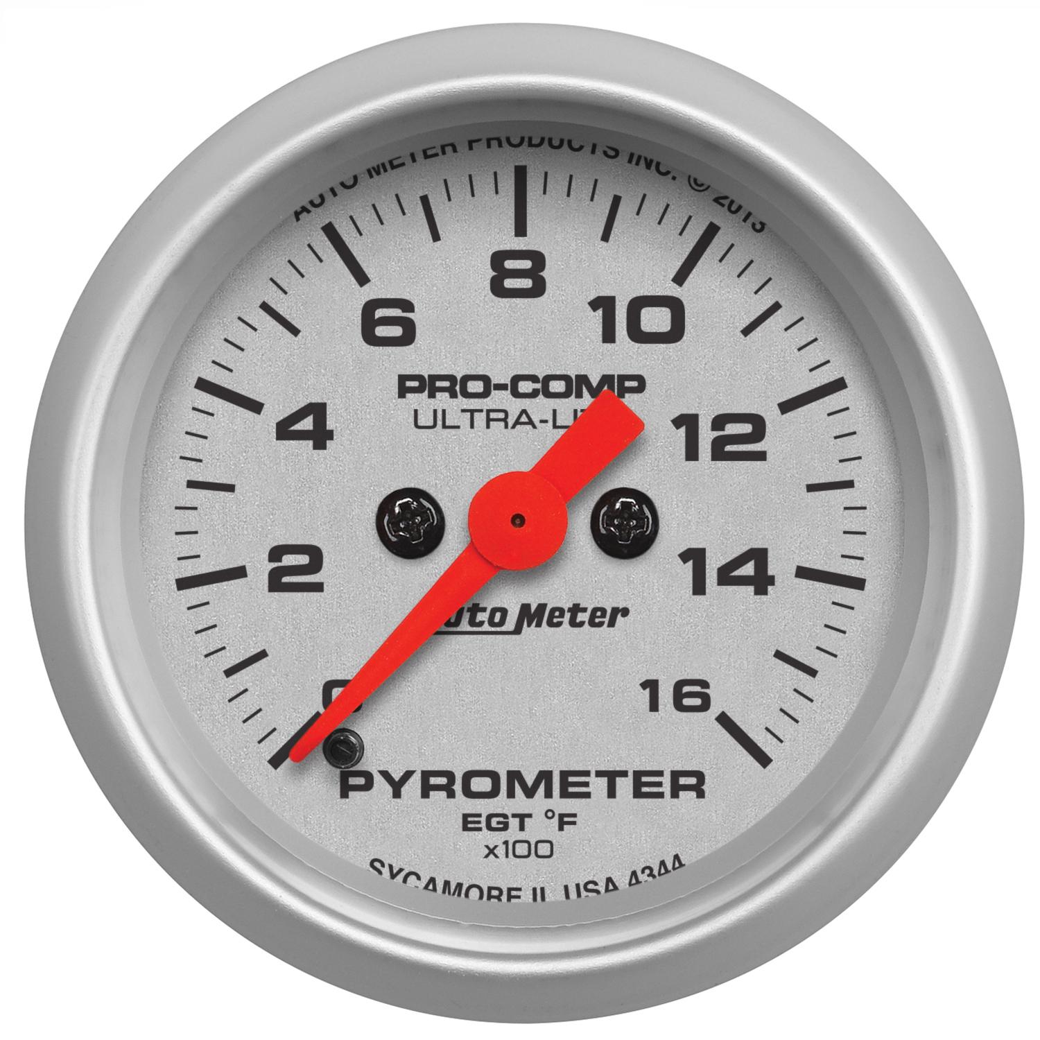 Auto Meter 2-1/16" PYROMETER, 0-1600 °F, ULTRA-LITE - 4344