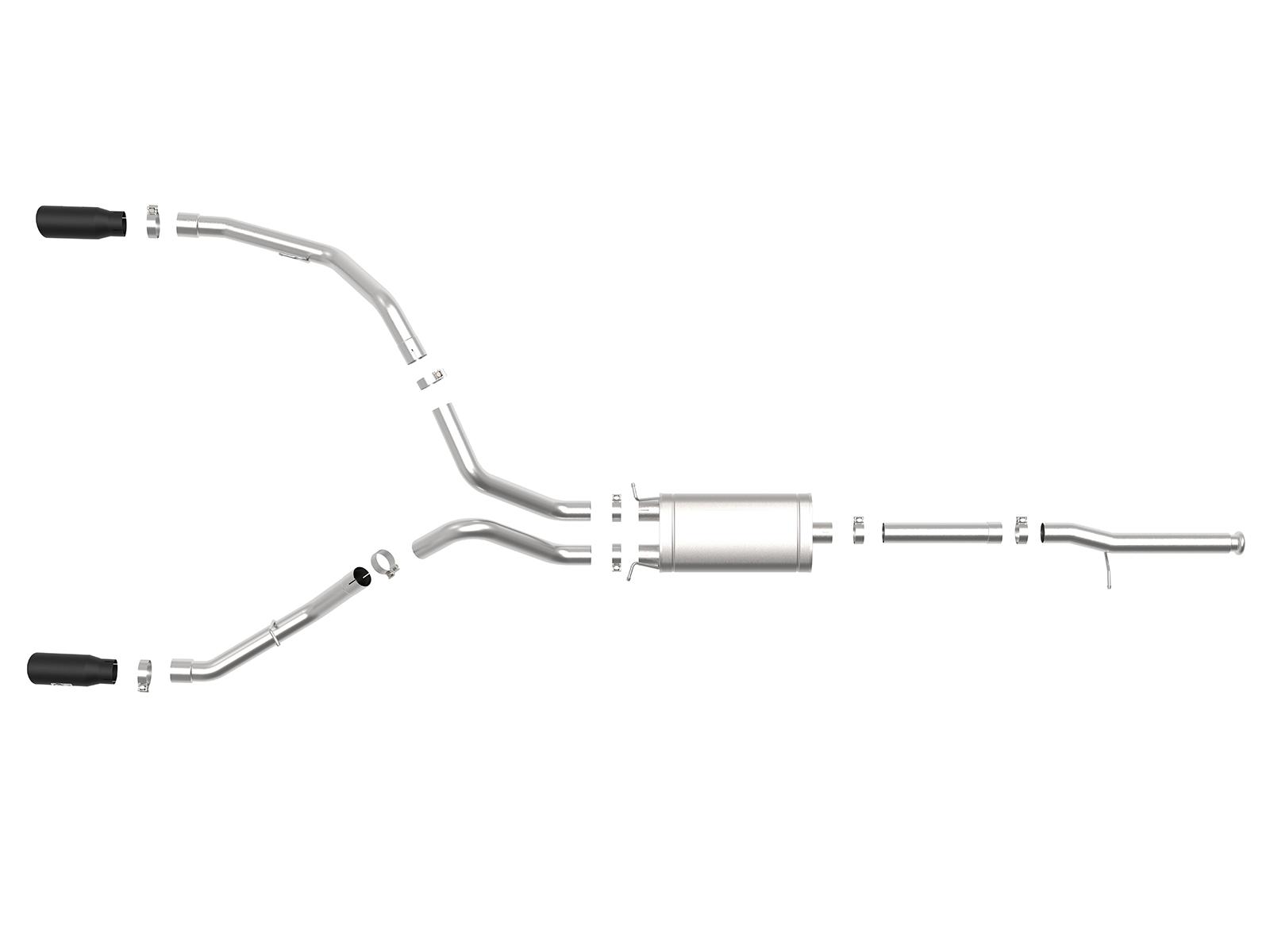 AFE Cat-Back Exhaust System (2009-2018 GM 1500 V6-4.3/V8-4.8/5.3L) - 49-44111-B