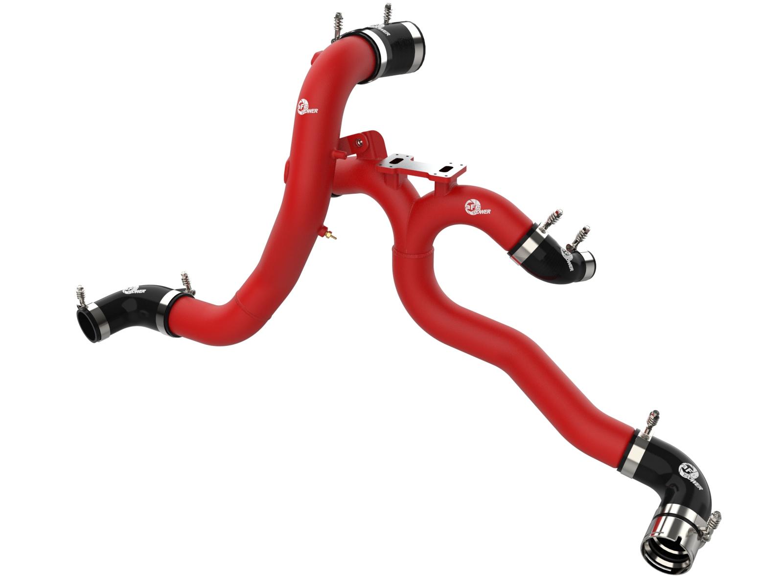 AFE BladeRunner 3 IN Aluminum Hot and Cold Charge Pipe Kit Red Kia Stinger 18-22 V6-3.3L (tt) - 46-20504-R