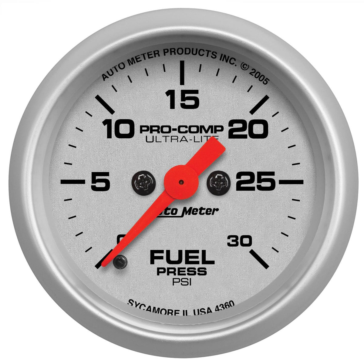 Autometer Ultra-Lite Series 2 1/16" 0-30 PSI Fuel Pressure Gauge