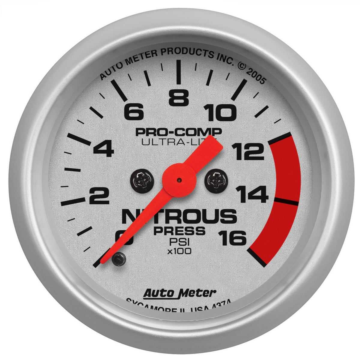 Autometer Ultra-Lite Series 2 1/16" 0-1600 PSI Nitrous Pressure