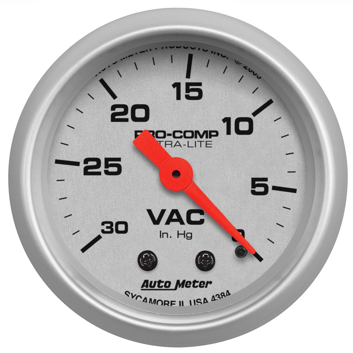Auto Meter 2-1/16" VACUUM, 0-30 IN HG, ULTRA-LITE - 4384