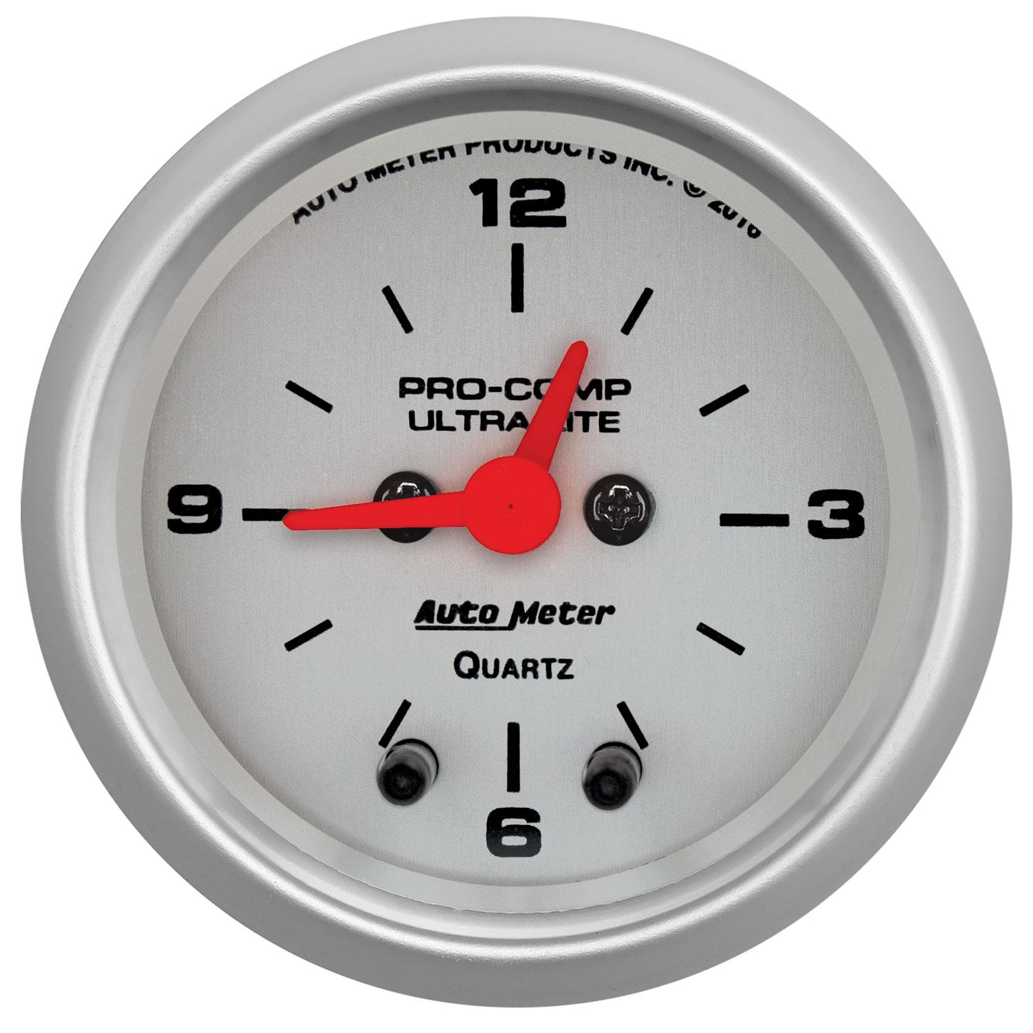 Auto Meter 2-1/16" CLOCK, 12 HOUR, ULTRA-LITE - 4385