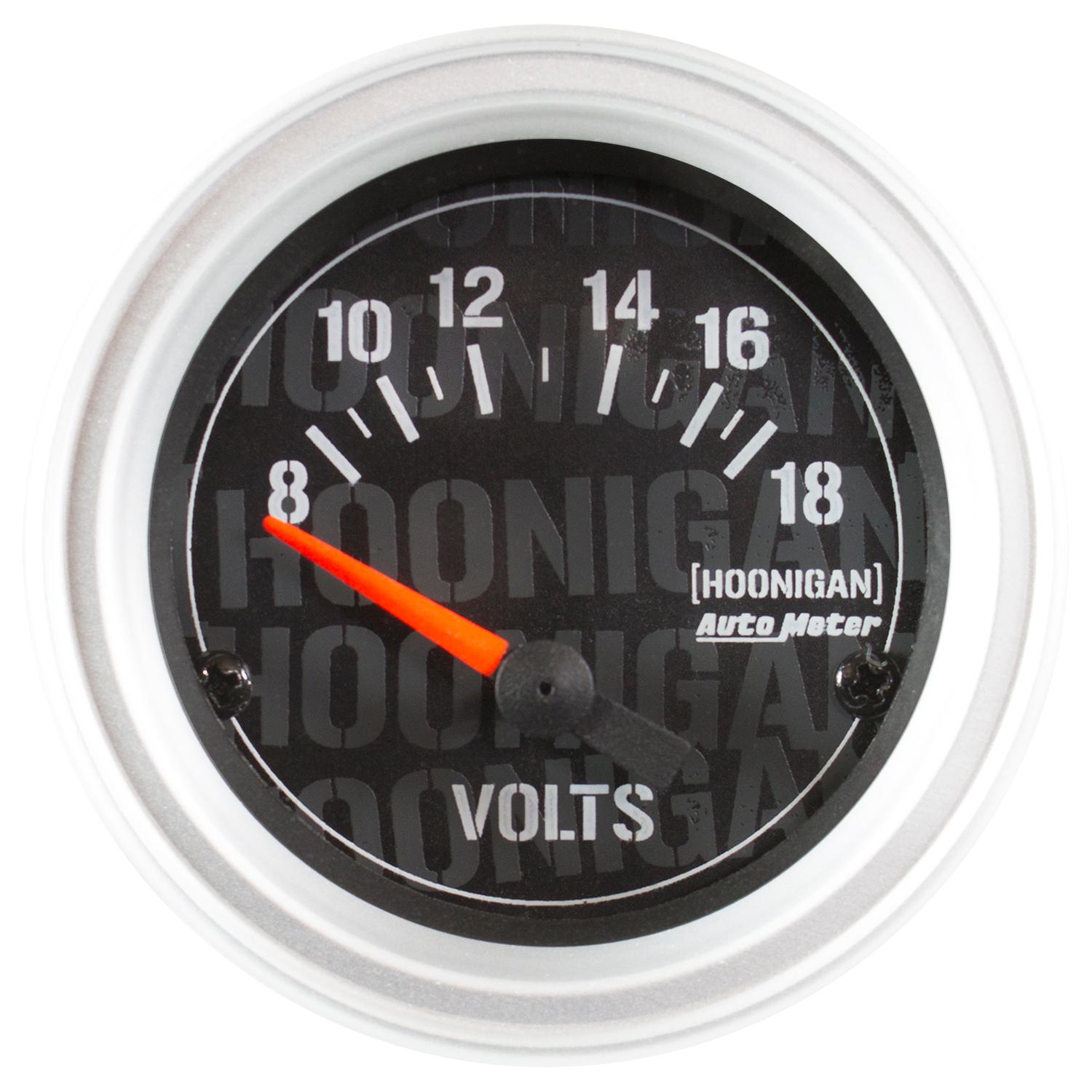 Auto Meter 2-1/16" VOLTMETER, 8-18V, ELEC, HOONIGAN - 4391-09000
