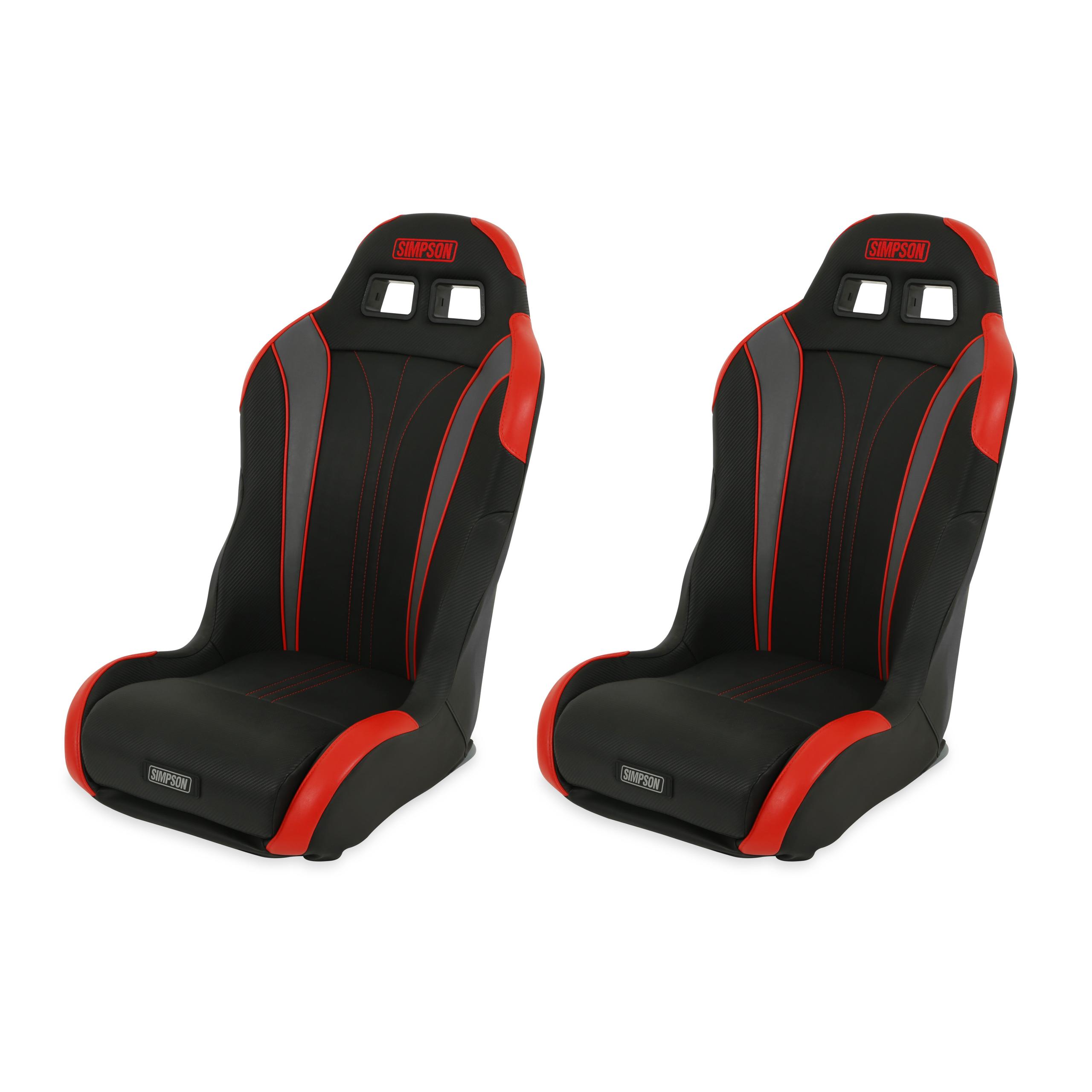 Simpson Racing Vortex II Off-Road Suspension Seats Black/Red PAIR - S104-306-2
