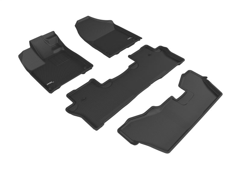 3D MAXpider 2016-2020 Honda Pilot 8-Passenger Kagu 1st & 2nd & 3rd Row Floormats - Black