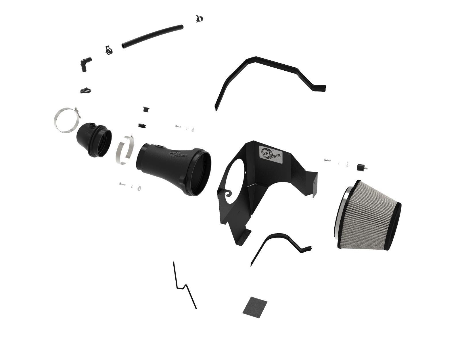 AFE Magnum FORCE Stage-2XP Cold Air Intake System w/ Pro DRY S Media Black (Dodge Challenger/Charger SRT Hellcat 17-20 V8-6.2L (sc) HEMI) - 54-12852D