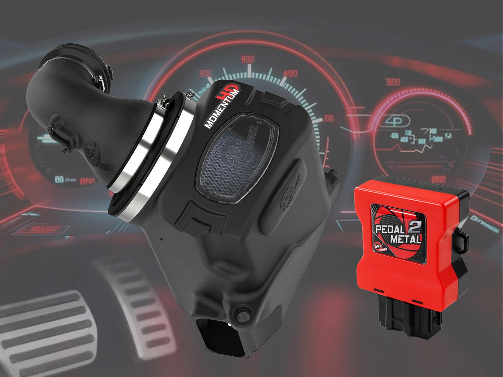 AFE Power Pack Stage 3 - Momentum Intake + P2M Throttle Enhancer (2020-2026 Cadillac, Chevrolet, GMC Fitments) - 50-70121TBP