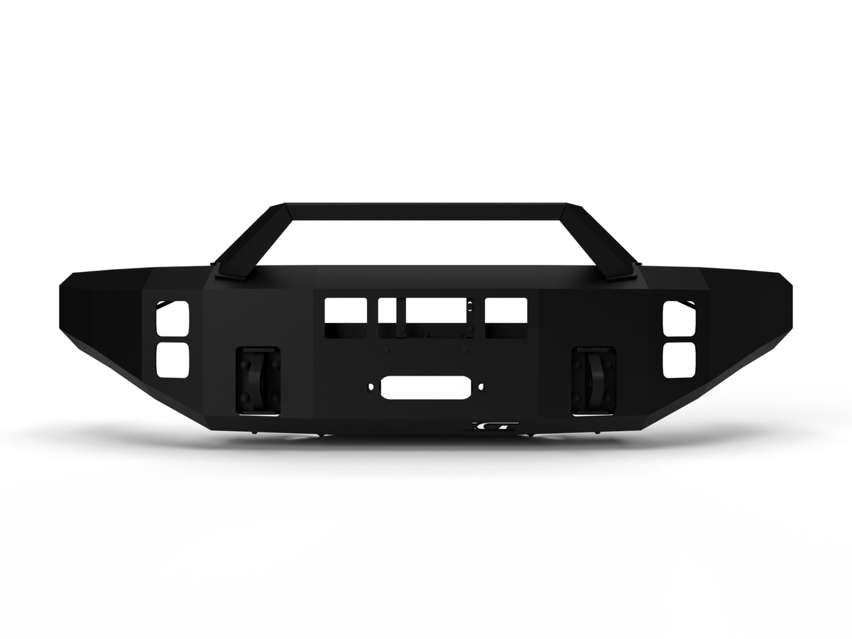 ICI Front Winch Bumper 45lb shell, reinforced 3/16 inch 5052 Aluminum plating - steel brackets (2017-2022 Ford Superduty) - AL-FBM12FDN-RT