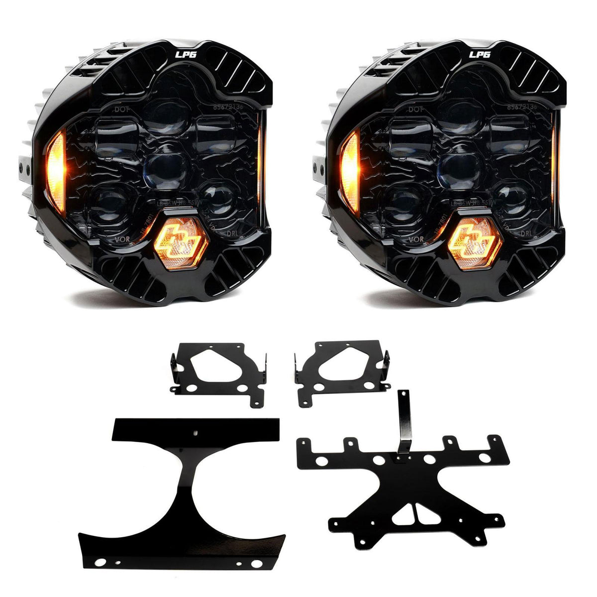 Baja Designs DOT LP6 LED Headlight Kit 2015-2024 Harley Davidson Road Glide (Amber) - 44-8113