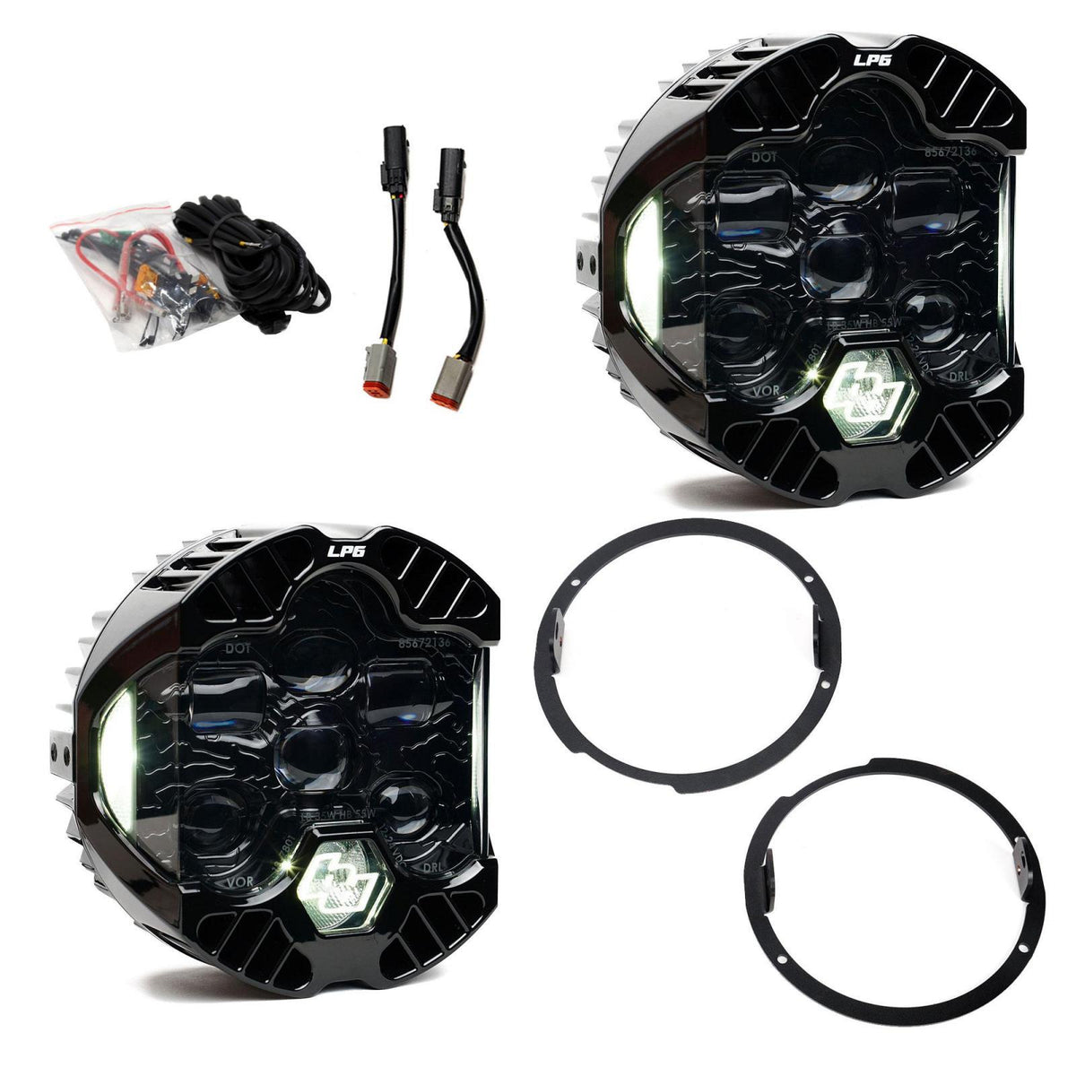 Baja Designs DOT LP6 LED Headlight Kit Jeep 2007-2018 Wrangler JK w/LED Headlights (White) - 44-8310