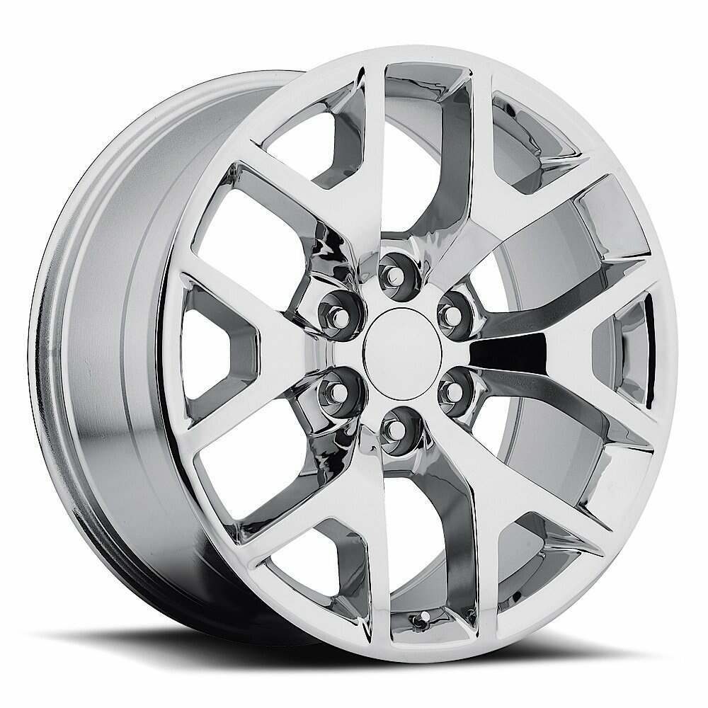 Factory Reproductions GMC Sierra Wheels 20X9 6X5.5 +27 HB 78.1 2014 Sierra 744 Chrome With Cap FR Series 44 Factory Reproductions - 44090276501