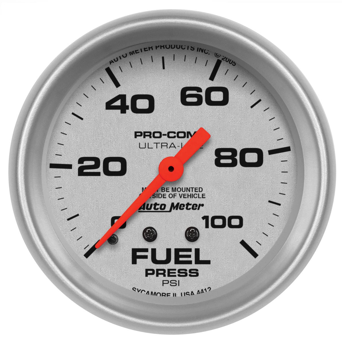 Auto Meter 2-5/8" FUEL PRESSURE, 0-100 PSI, ULTRA-LITE - 4412