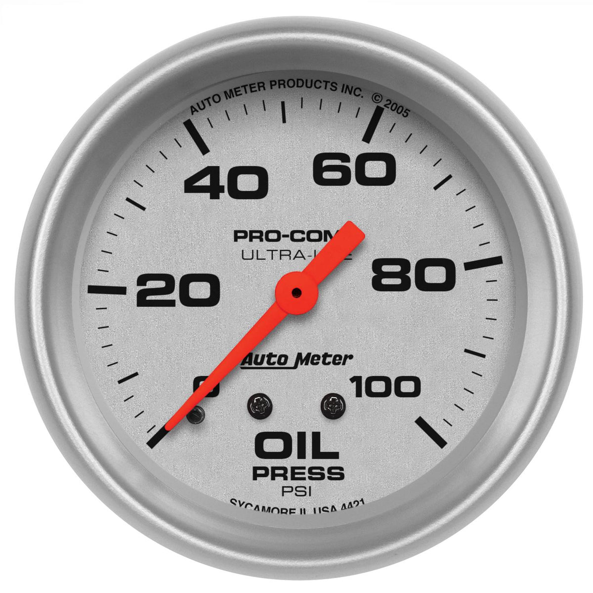 Auto Meter 2-5/8" OIL PRESSURE, 0-100 PSI, ULTRA-LITE - 4421