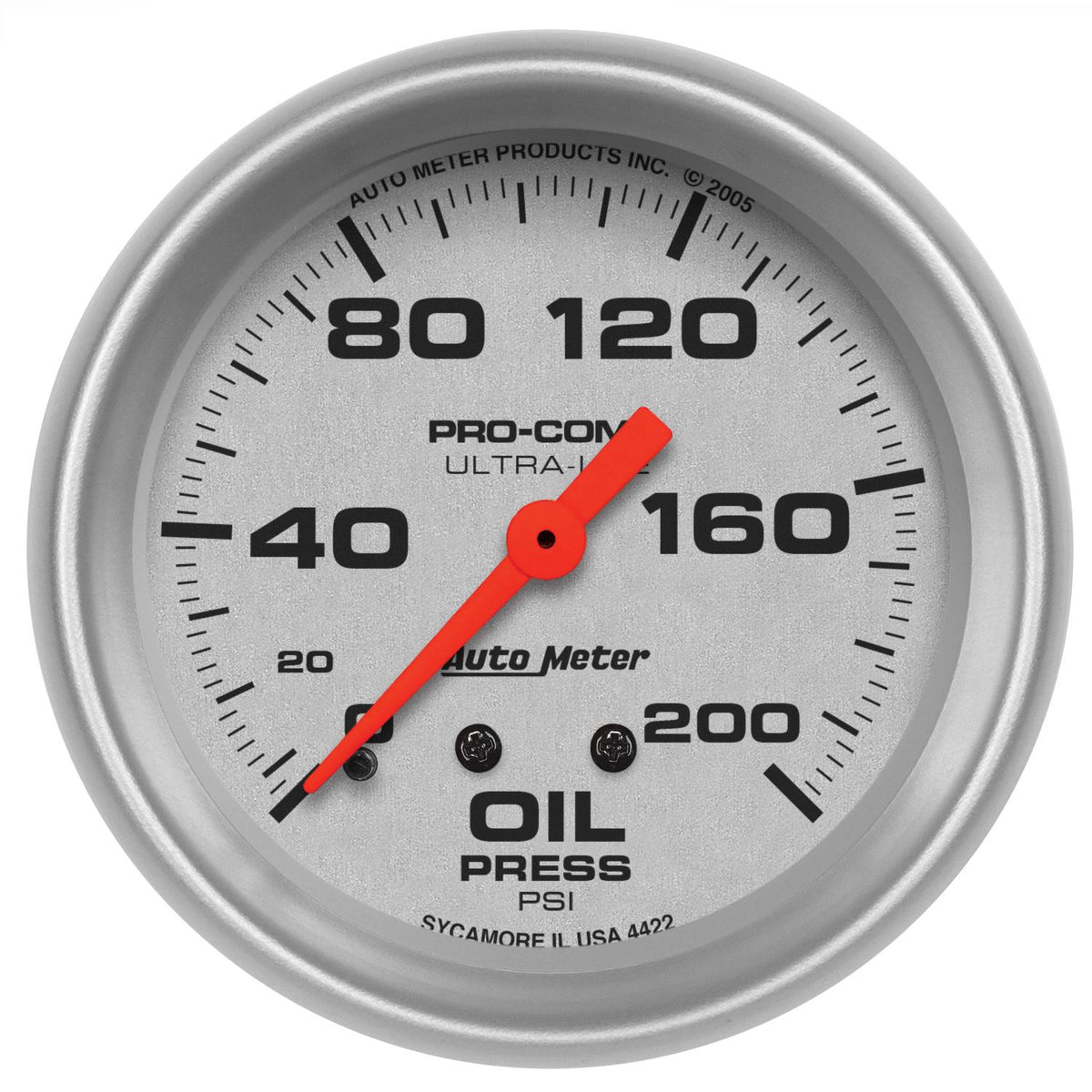 Auto Meter 2-5/8" OIL PRESSURE, 0-200 PSI, ULTRA-LITE - 4422