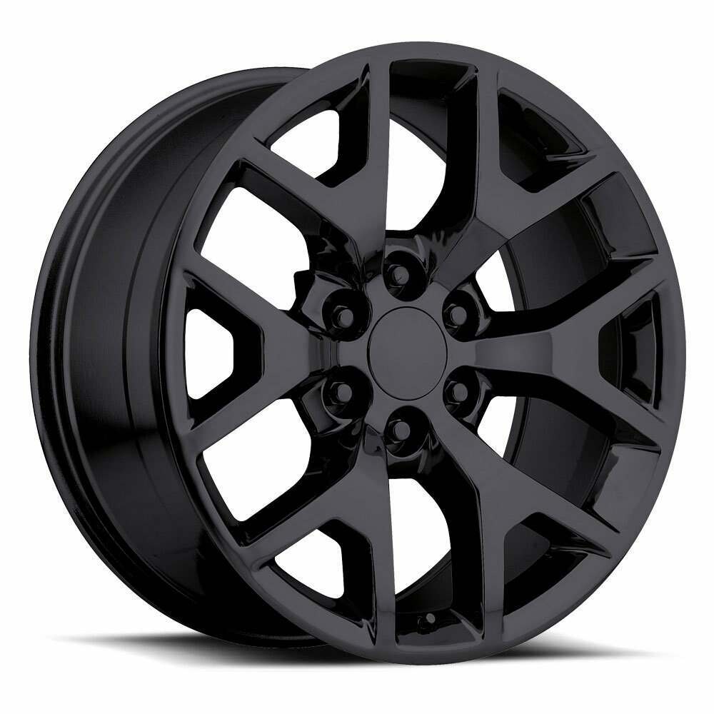 Factory Reproductions GMC Sierra Wheels 24X10 6X5.5 +31 HB 78.1 2014 Sierra 744 Gloss Black With Cap FR Series 44 Factory Reproductions - 44410316502