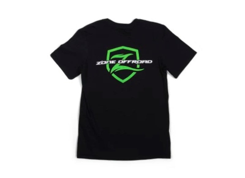 Zone Offroad Black Premium Cotton T-shirt - Green Logo - 2XL - ZONU91602XL