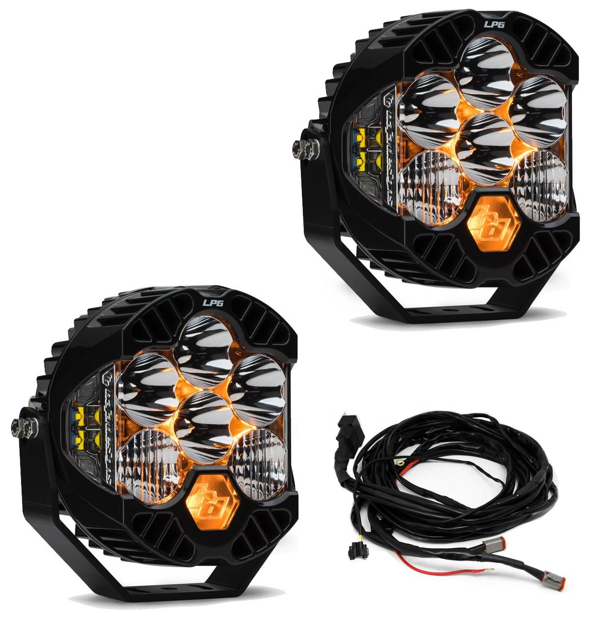 Baja Designs Jeep JL/JT Rubicon Steel Bumper LED Light Kit LP6 w/Upfitter Baja Designs - 447671up