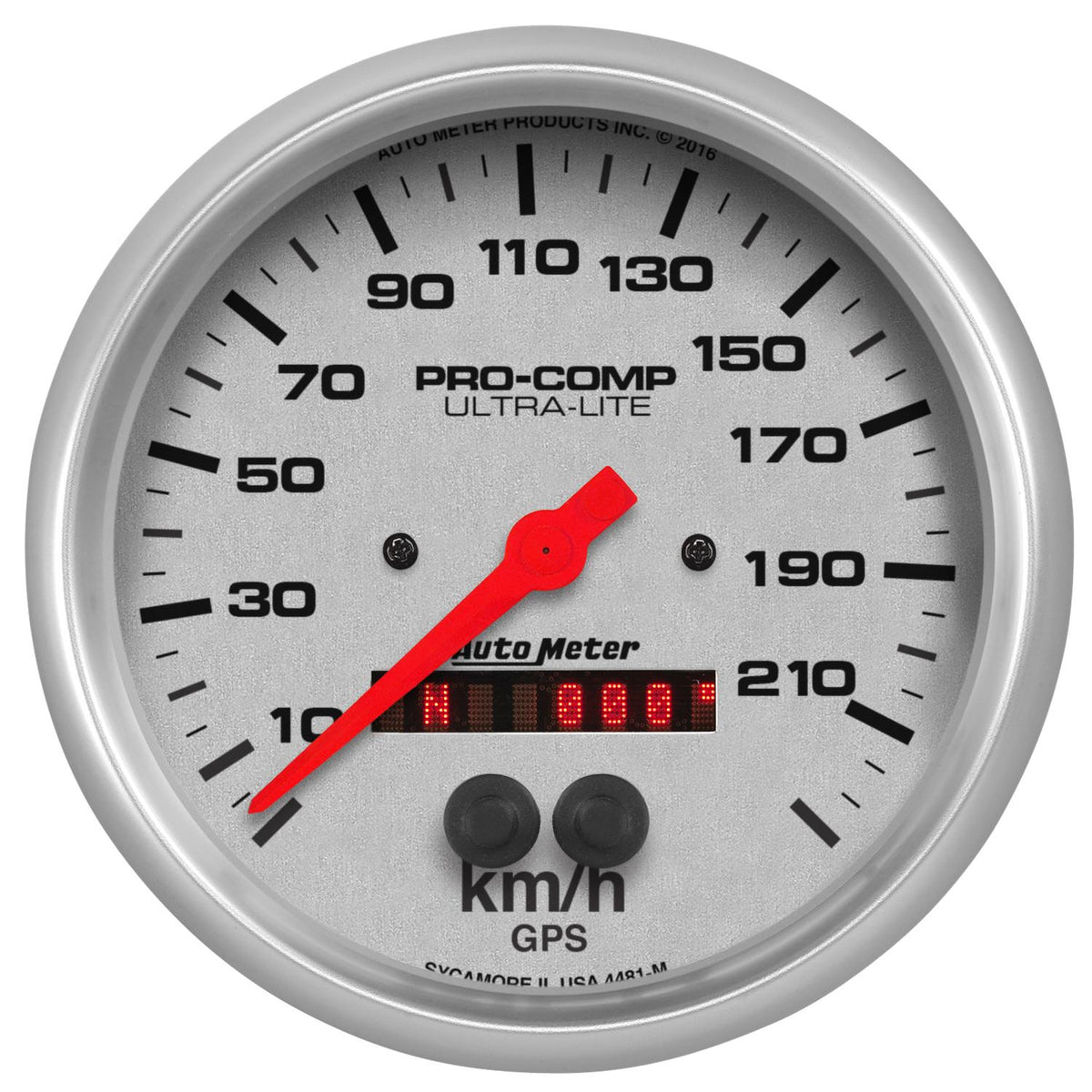 Auto Meter 5" SPEEDO, 225 km/h, GPS, ULTRA-LITE - 4481-M