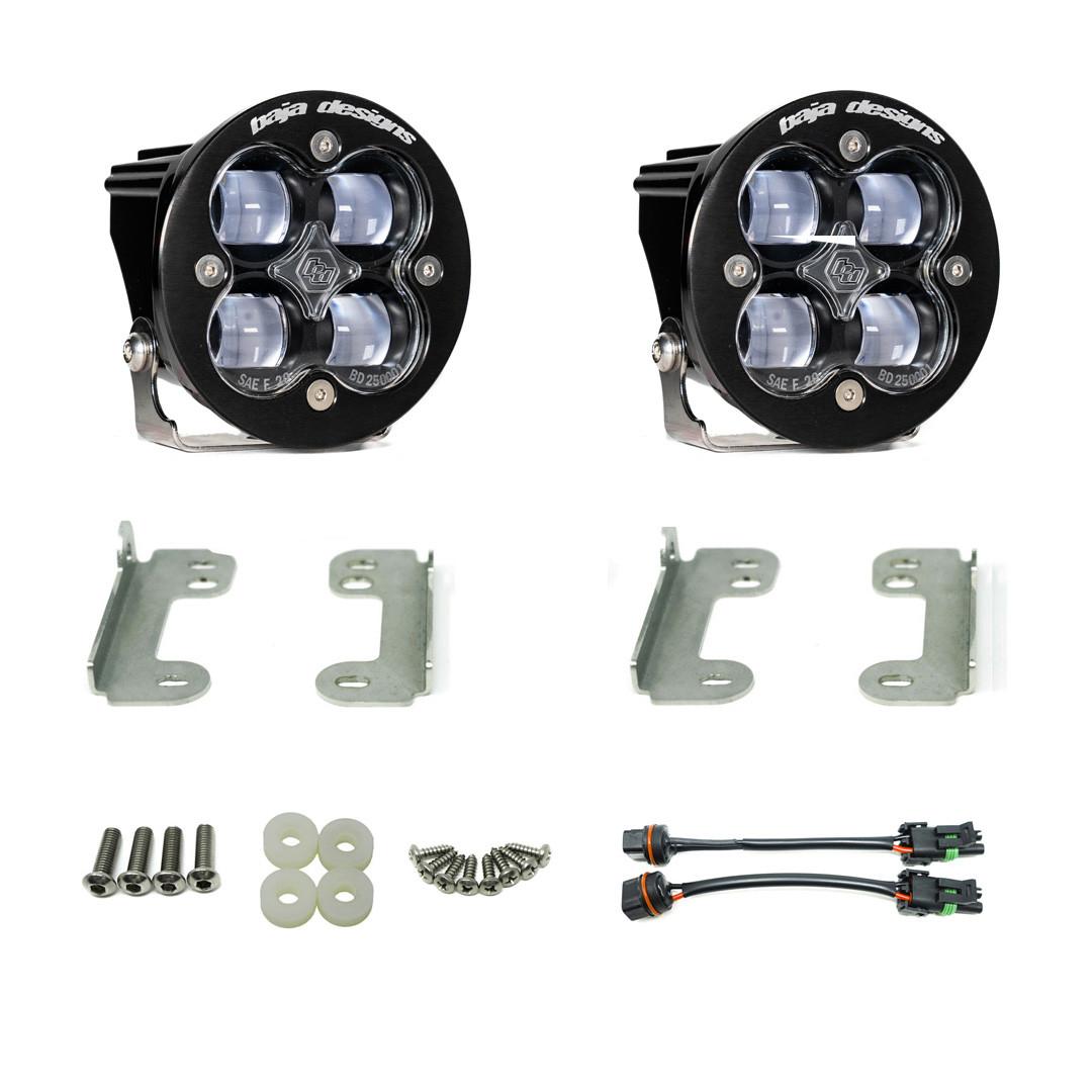 Baja Designs Jeep JK Squadron-R SAE Fog Pocket Light Kit OE Bumper (Clear)-Jeep 2007-09 Wrangler JK Baja Designs - 448142