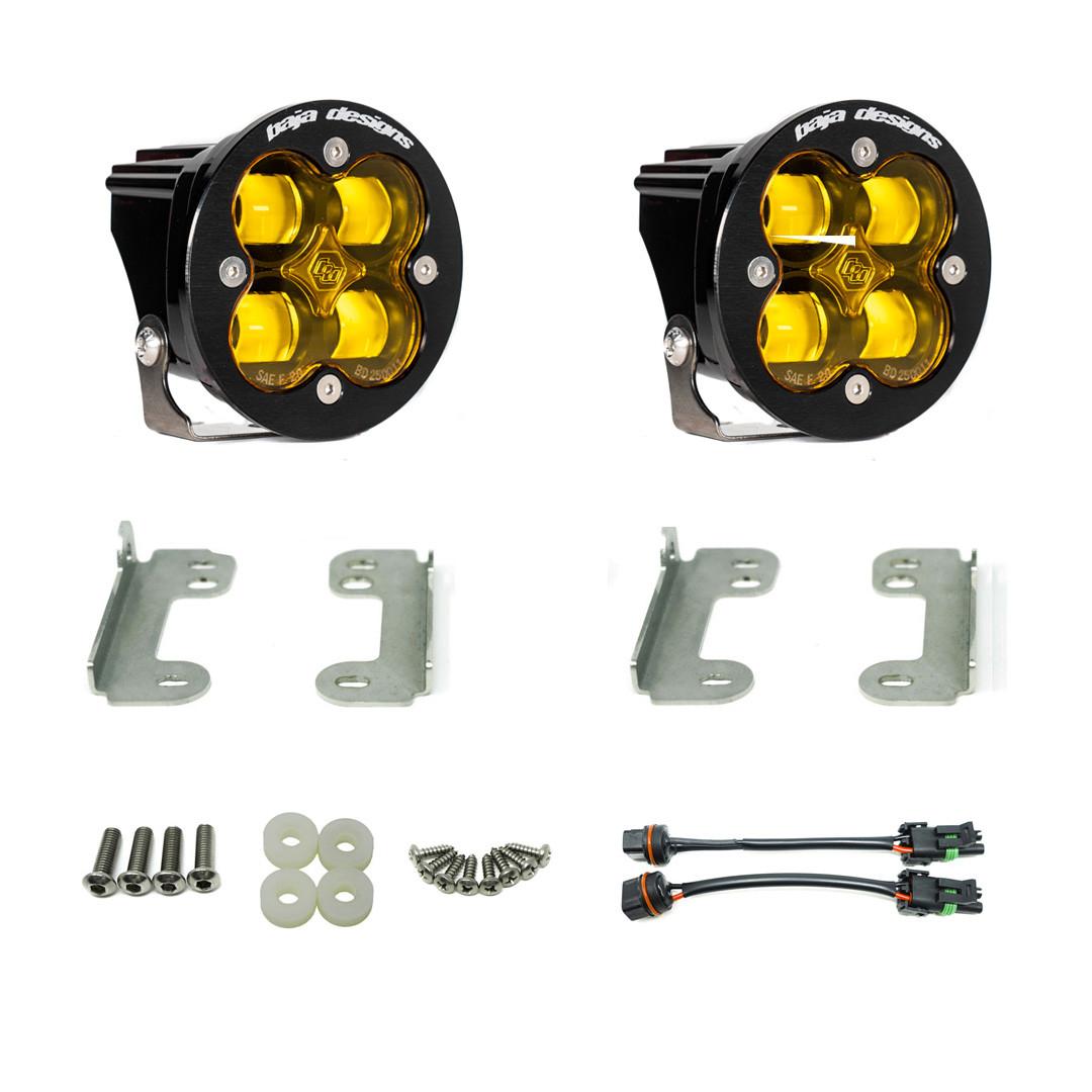 Baja Designs Jeep JK Squadron-R SAE Fog Pocket Light Kit OE Bumper (Amber)-Jeep 2007-09 Wrangler JK Baja Designs - 448143
